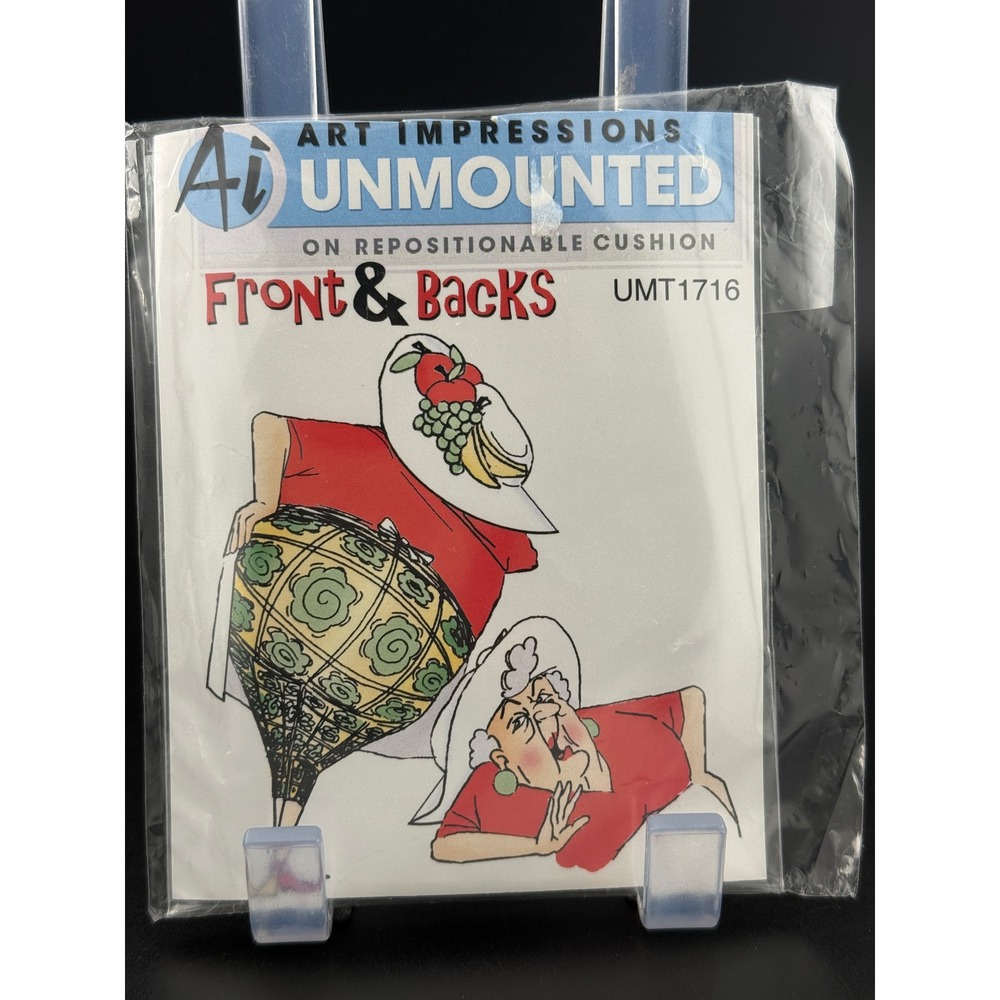 Art Impressions Front & Backs Unmounted Rubber Stamp Set UMT1716 Humorous Lady